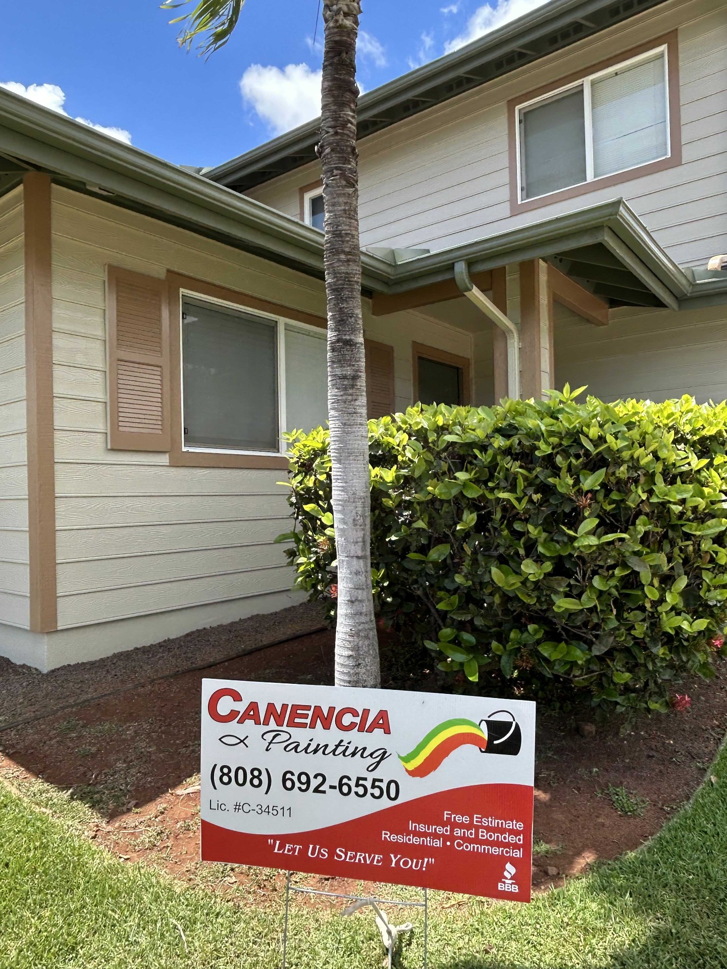 Fresh accent exterior on a Halawa home with a Pearl Harbor view
